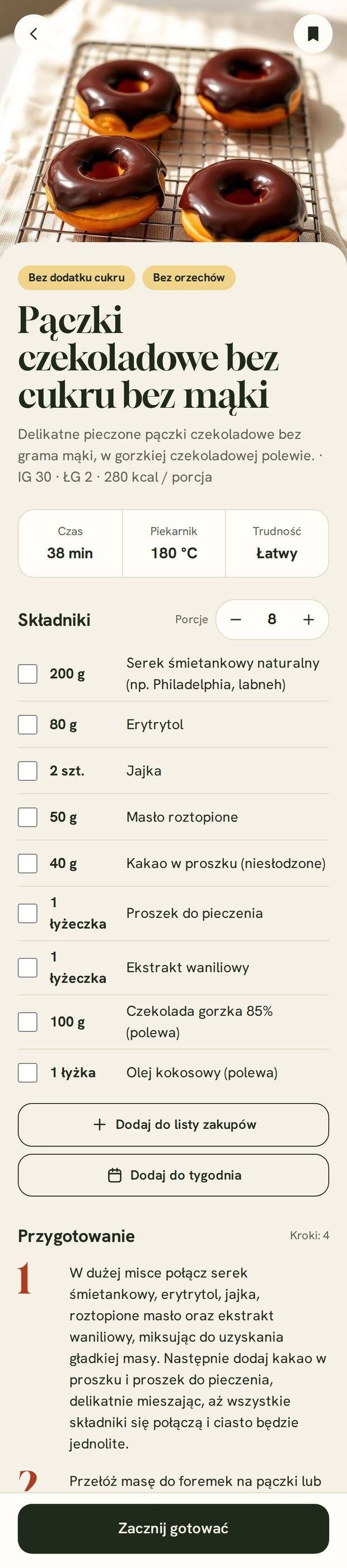 Przepis z przelicznikiem porcji